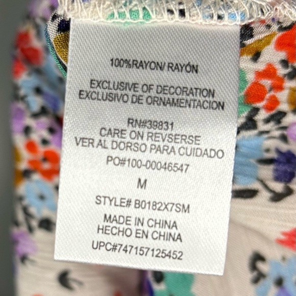 Democracy Ditzy Floral Tunic Women’s Size Medium Boho Western Hippie Festival - Picture 6 of 8